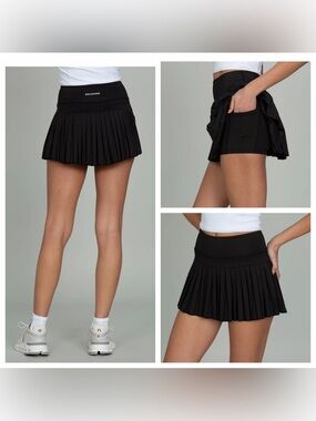 GOLDHINGE Pleated Black Tennis Pickleball Athletic Skirt/Skort size XS